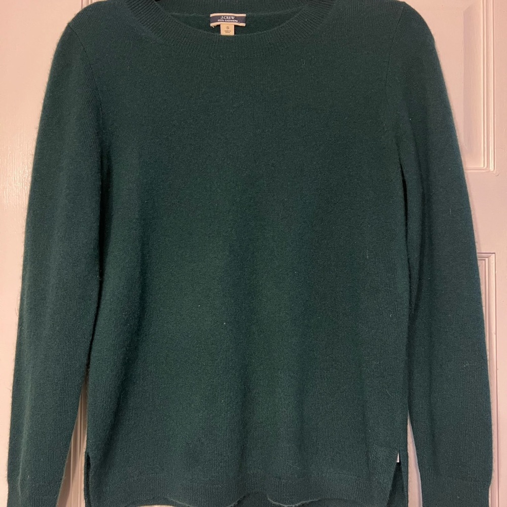 J. Crew Teal Cashmere Crew Neck Sweater